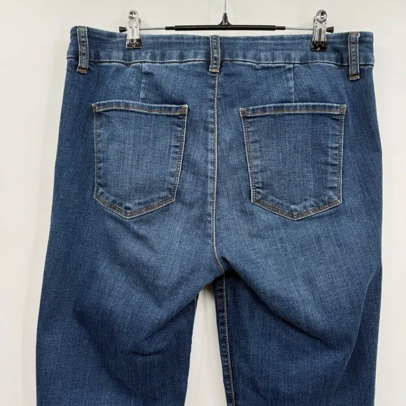 Kut From The Kloth Dark Wash Flare Jeans Raw Hem‎ Size 10 - Picture 6 of 11